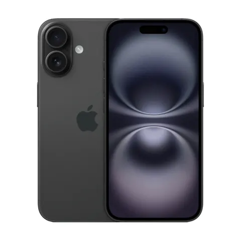 Apple iPhone 16, Черный — вид спереди и сзади