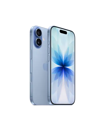 iPhone 17, Голубой — вид спереди и сзади