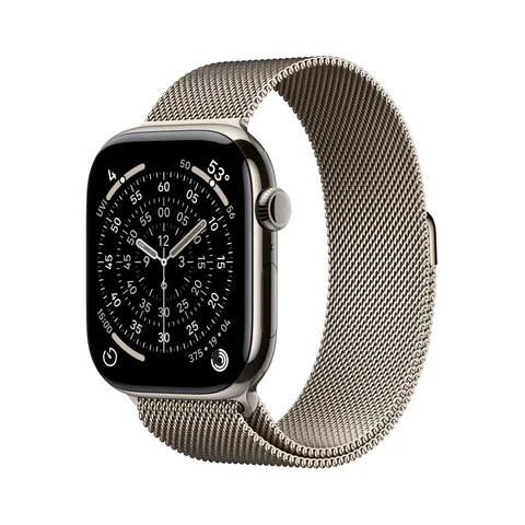 Apple Watch Series 11, 46 мм, Natural Titanium Milanese Loop